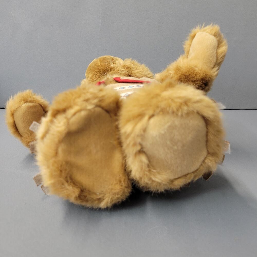 Vintage Plush Teddy Bear #01939 Feather Headband Suede 13" Toys Stuffed Animal - Picture 5 of 11